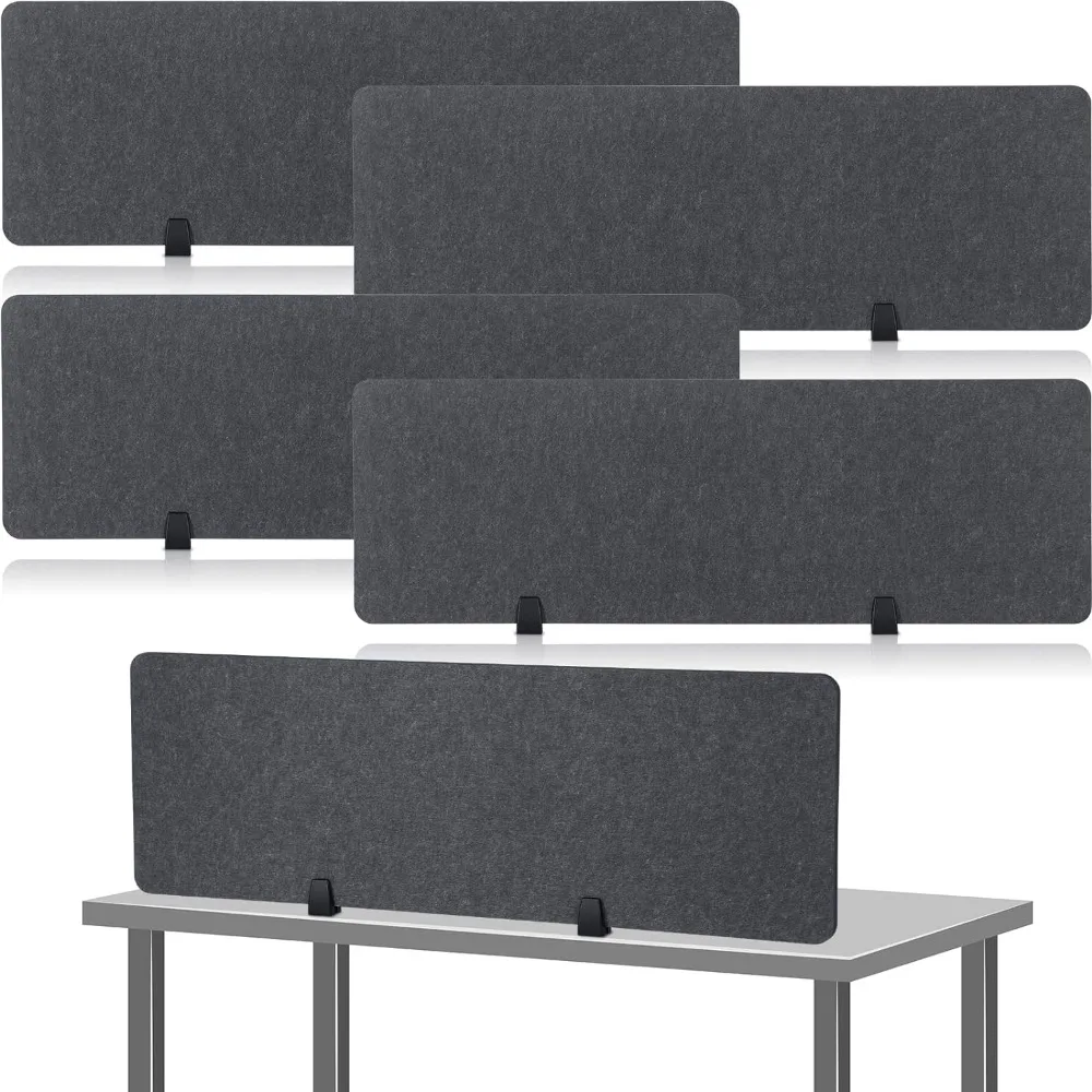 4 Pack Acoustic Desk Divider Soundproof Desks Privacy Panel Freestanding Desk Partitions Sound Absorbing  Divider for Office