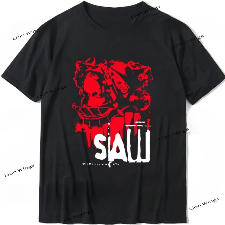 Summer Tshirt for Men Vintage T Shirt SAW Head Torture Horror Movie Printed Shirt T-shirt Novelty Women Short Sleeve Top Tees