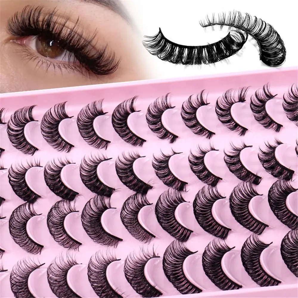 Fuffy Lashes Faux Mink Hair Women Beauty False Eyelashes Faux Mink Eyelashes Russian Curly Eyelashes Thick Long Eye Lashes