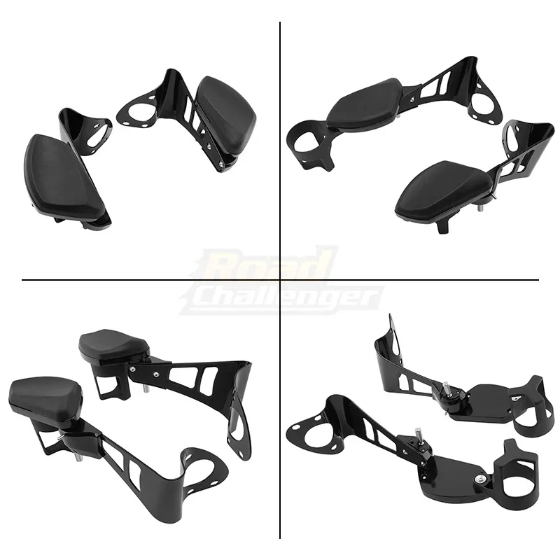 Motorcycle Black Armrests Adjustable Cup Holder Bottle Handlebar For Harley Touring Electra Road Tri Glide 2024