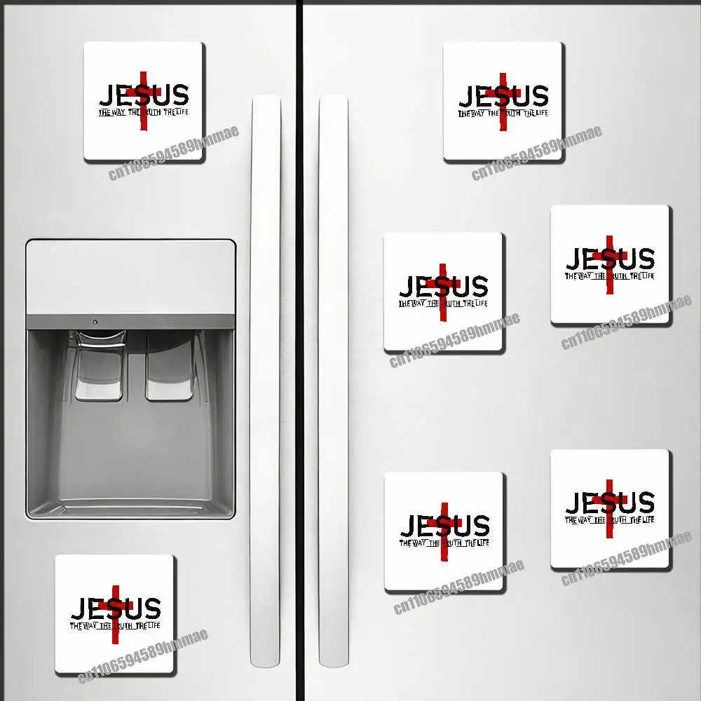 For Christian Jesus The Way Truth Life Fridge Freezer Refrigerator Magnets Kitchen Metal Cabinet Magnetic Sticker