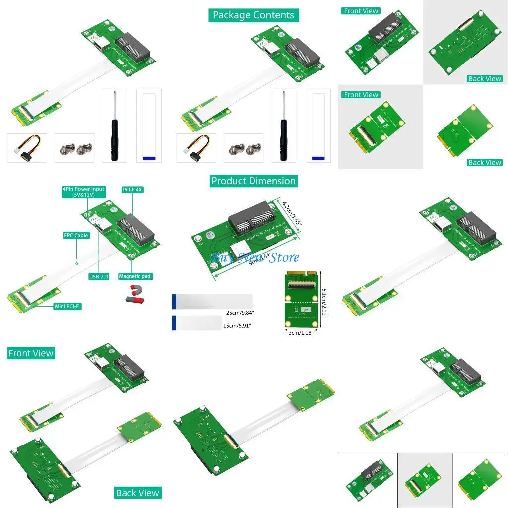 

20ce pci-e до mini pcie половина адаптерной карты адаптерной карты Mpcie Mini PCI-E 4 PCI-E
