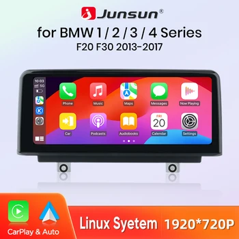 Reproductor Multimedia Inalámbrico Junsun con Sistema Linux, Carplay y Android Auto para BMW Serie 1 y 2 F20 F21 F22 F23 2011-2017, para BMW Serie 3 y 4 F30 F31 F34 F32 F33 F36 Sistema NBT EVO 2012-2021, Navegación GPS, YouTube en Línea, Pantalla Táctil 1