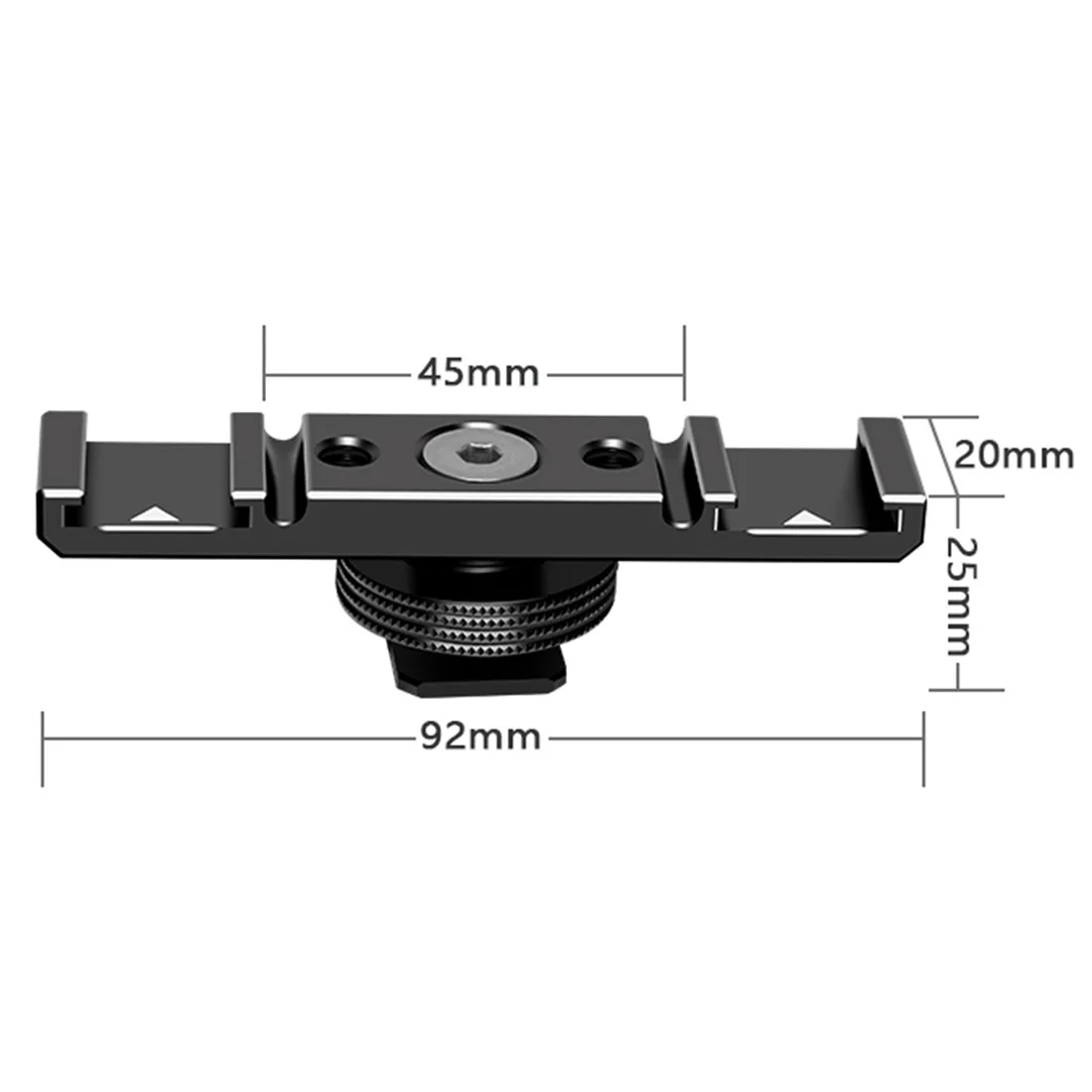 Triple/Doppel Kalt/Heißschuh Adapter 1/4 "Montage Verlängerung Bar Video Halterung für Canon für Nikon stativ Kamera Licht Mikrofon – Detail 7
