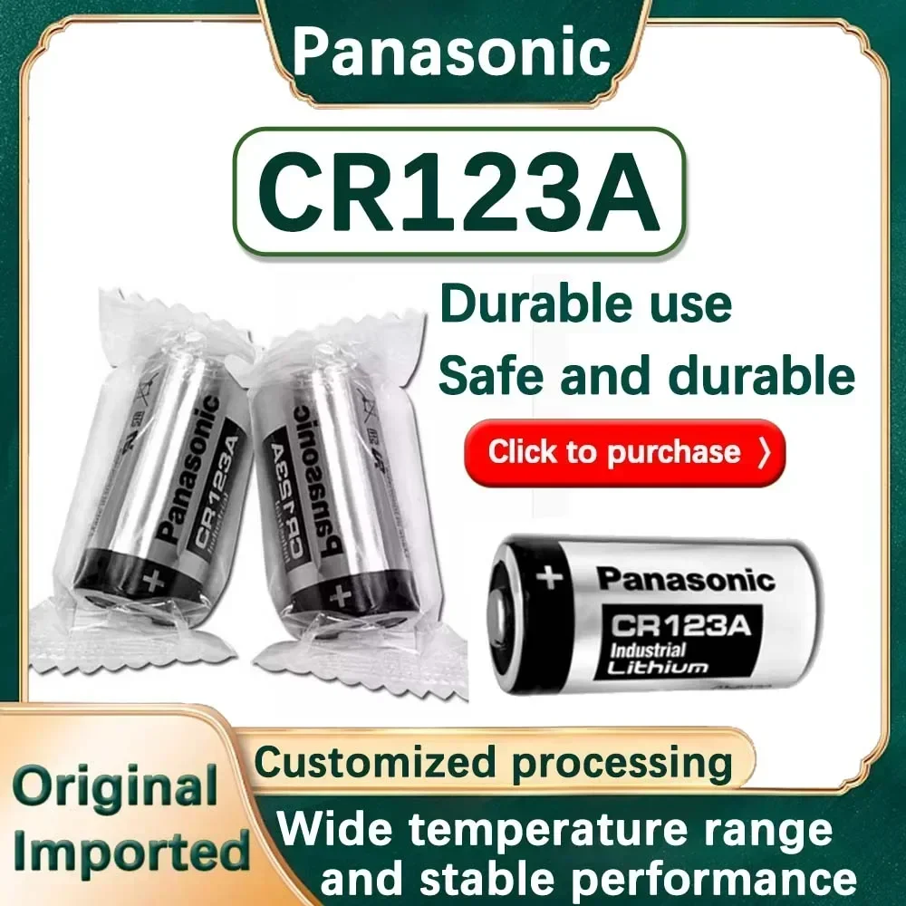 2PCS Batteria originale per fotocamera Panasonic 123 al litio 3V Arlo CR123A CR17345 DL123A EL123A 123A