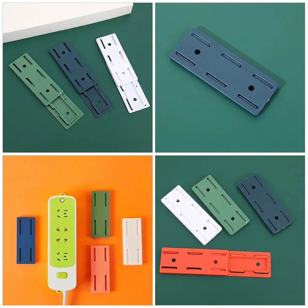 

4 Pcs Green Abs Socket Holder Punch Free Adhesive Wall Mount Router Power Strip ganizer Storage Rack Electrical Equipment Switch