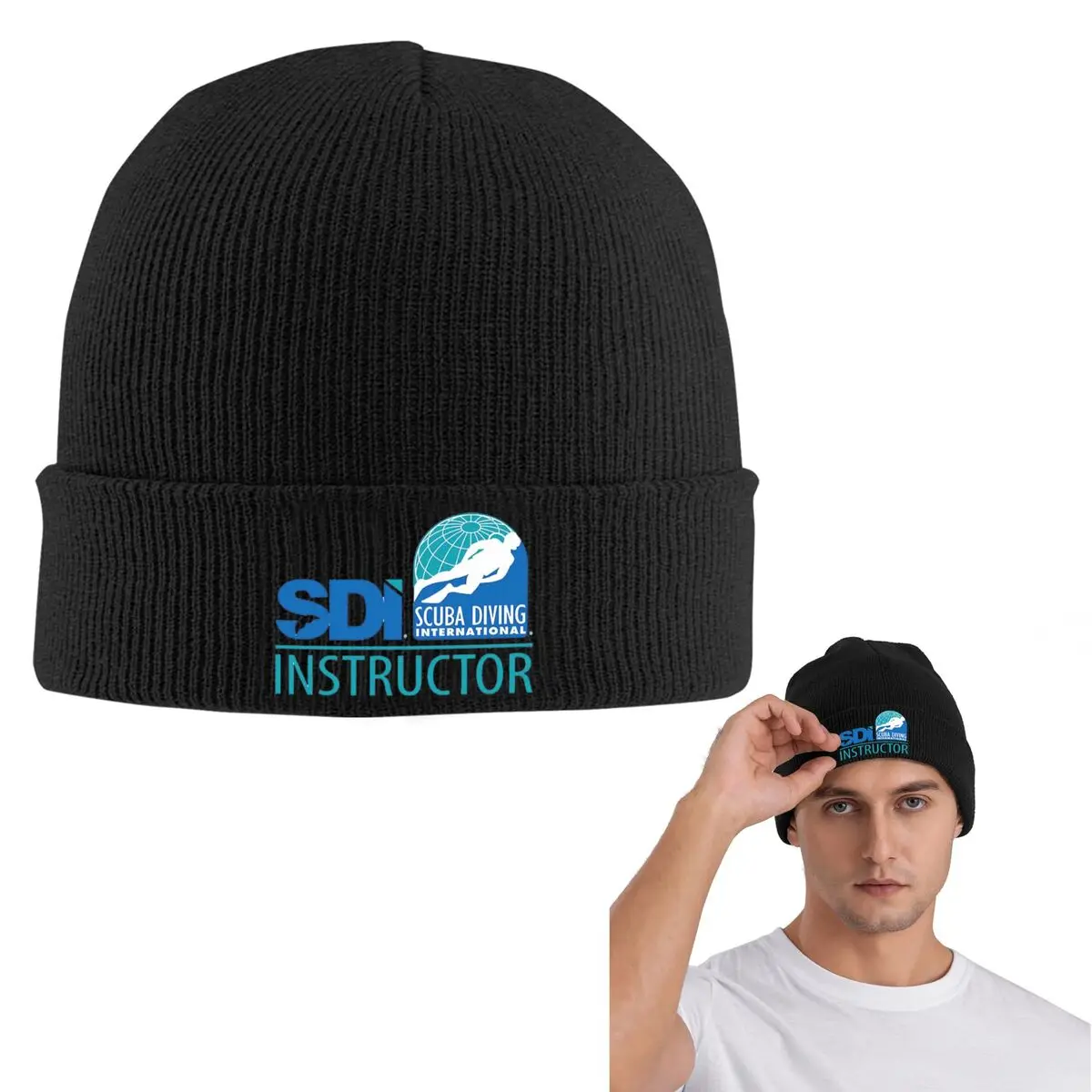 

Подводное плавание International (SDI)-SDI Instructor Теплая вязаная шапка Капот Шапка Осень-зима Уличные шапки Шапки для взрослых унисекс