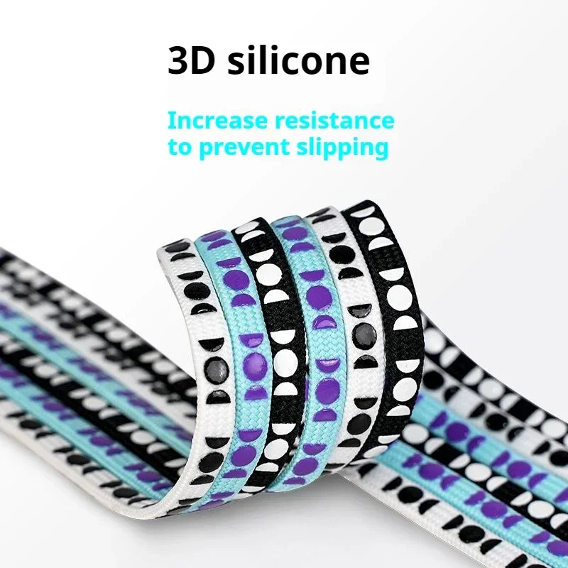 1Pair 110CM Silicone Shoelaces Anti-Slip Flat Rope Shoelaces for Sneakers Tennis Football Casual Shoes Shoe Laces Accessories