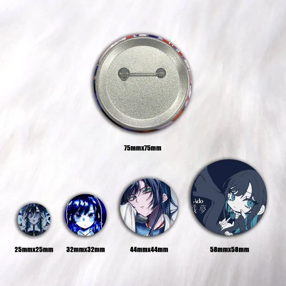 A-Ado Badge On Backpack Accessories Manga Icons Pins Round Cartoon Brooches For Clothes Bag Decor