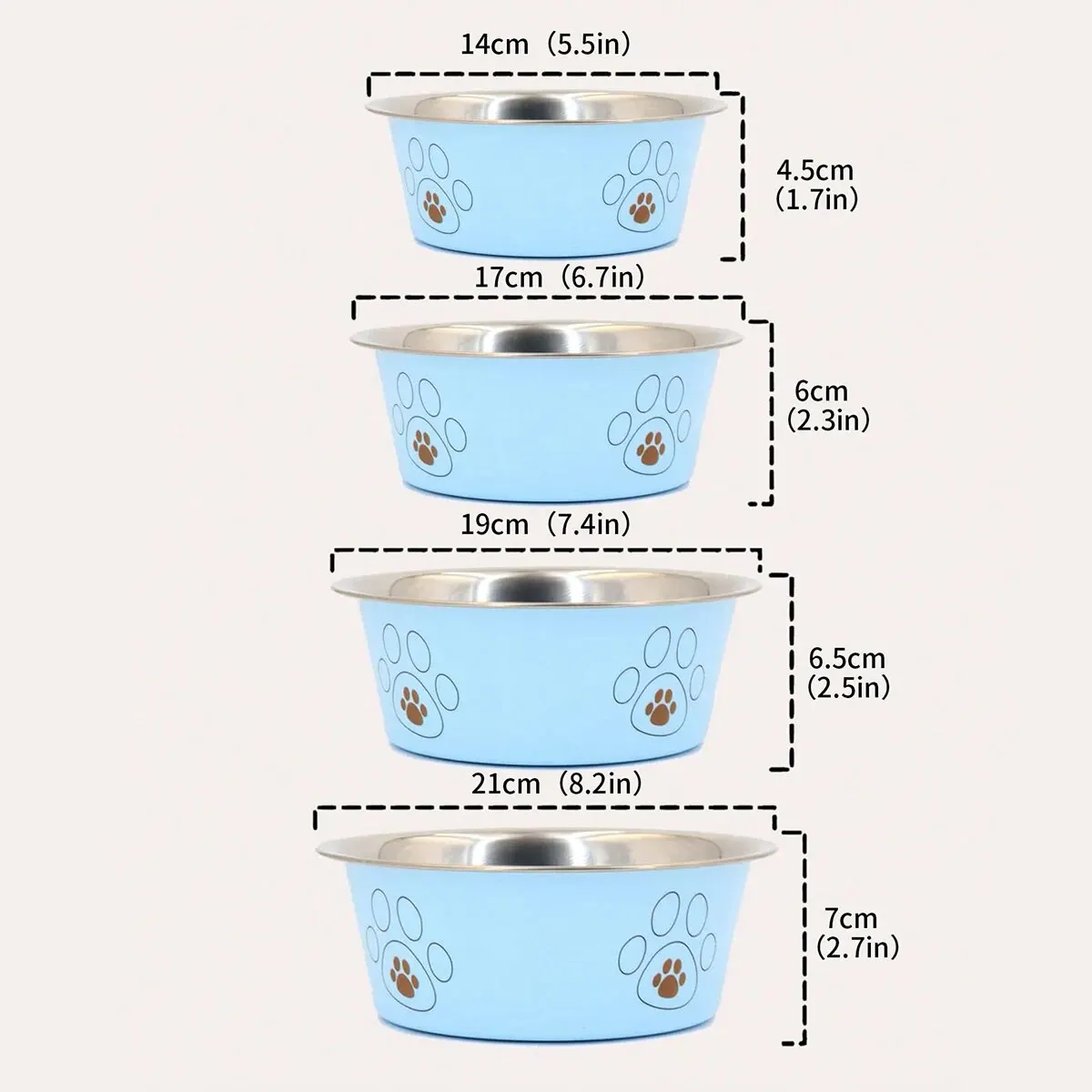 Supet Dog Bowl, Dog Water Bowl with Non-Slip Rubber Base, Metal Insulated Stainless Steel Dog Bowls, Double Wall Dog Bowl