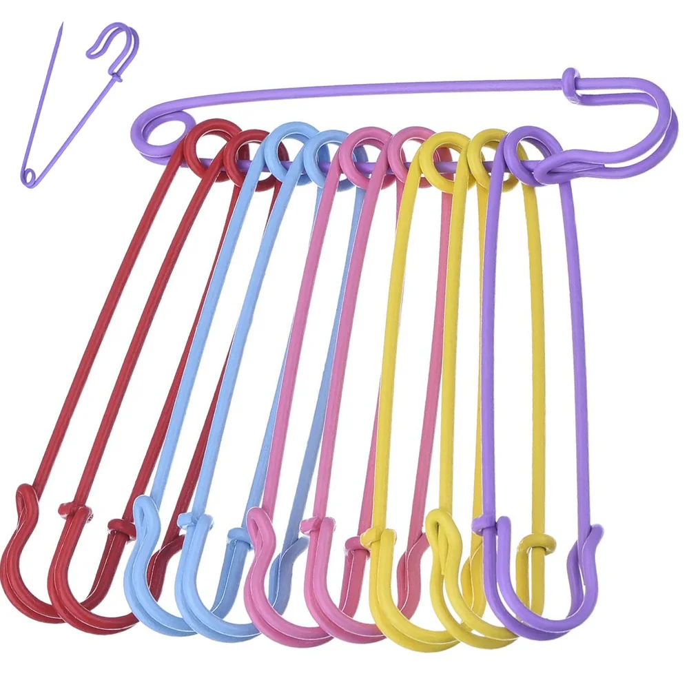 5pcs Large Heavy Safety Pins DIY Sewing Tools Accessory Silver Metal Needles Large Safety Pin Small Brooch Apparel Accessories