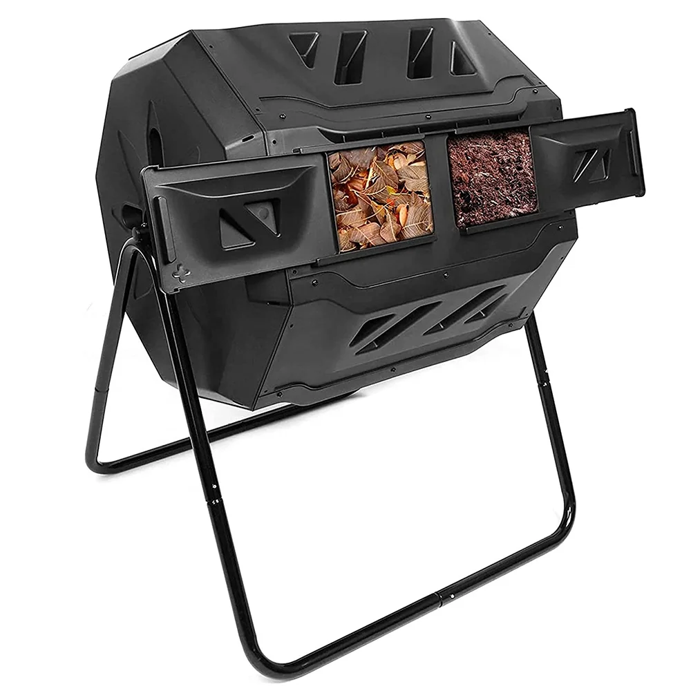 

160л открытый акробатический композитор двойной вращающийся пакетный компостительный контейнер подвижного типа токарный компостер для сада и двора