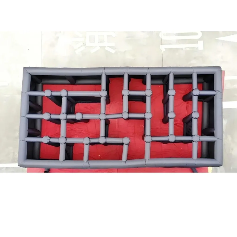 26.2X13.1X6.6Ft Black Halloween Inflatable Haunted Maze House With Blower For Adult Outdoor Games Toys Decoratio