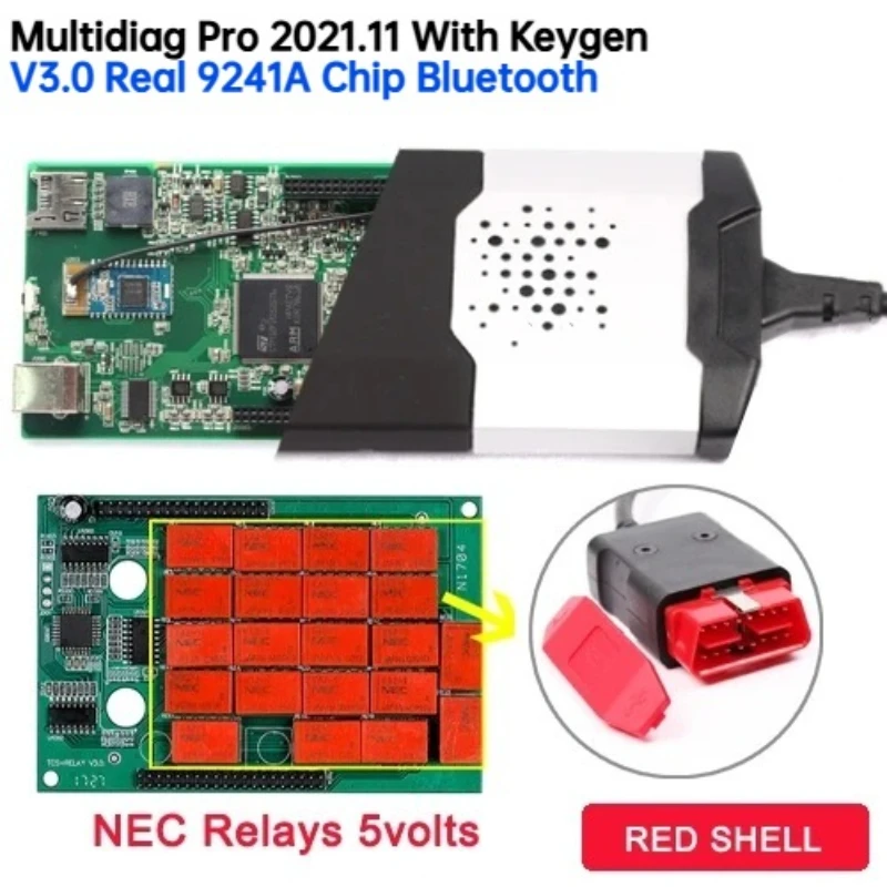 

НОВИНКА Multidiag Pro 2021.11 с чипом Keygen V3.0 Real 9241A Bluetooth OBD2 сканер TCS PRO диагностический инструмент для автомобилей и грузовиков DS