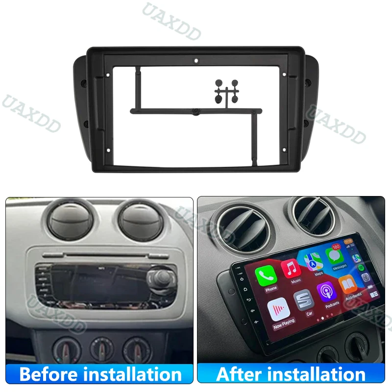 9 Inch 2 Din Android Head Unit Car Radio Frame Kit For Seat Ibiza 2008-2015 Auto Stereo Dash Panel Fascia Trim Bezel Faceplate
