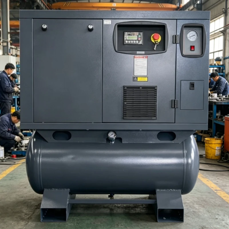 7.5KW 1.1 Cubic/min Screw Air Compressor Anti-explosion Tank For Foundry Stone Processing Pneumatic Cutting Sandblasting