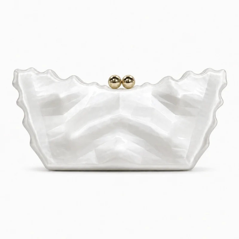 Creative Bowl Shape Acrylic Evening Dress Bag Fashionable Socialite Women's Luxury Elegant Marbled Clutch Bride Purse Handbag