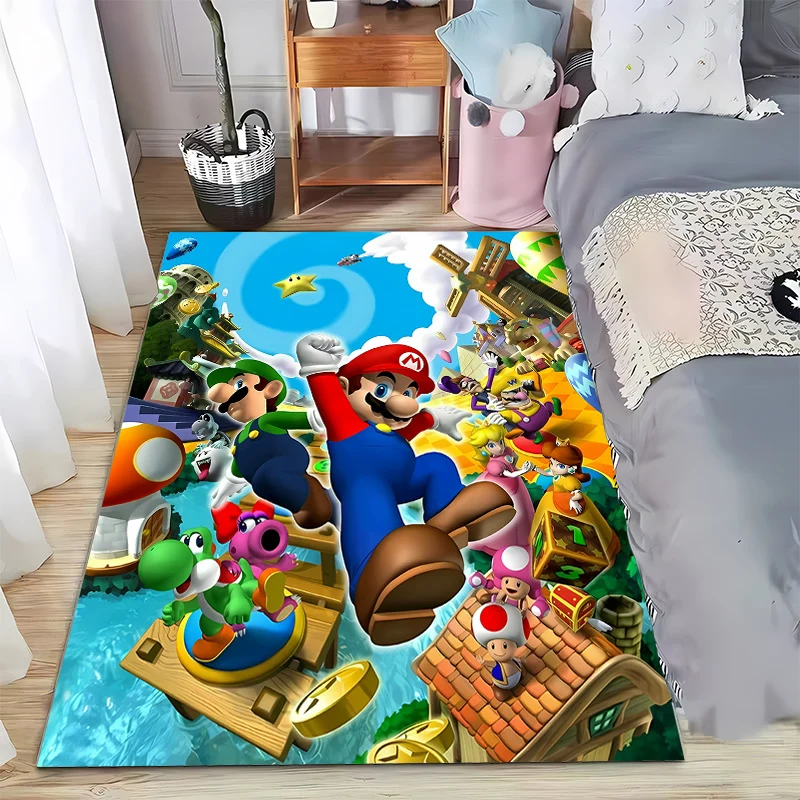 15 Sizes Super Mario Bros Movie Game Pattern Rug for Living Room Area Carpet Bathroom Mat Creative Doormat Bedroom Floor Mat