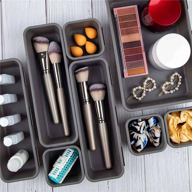 

36 Pack Desk Drawer Organizer Tray Dividers Plastic Storage Bins Container For Kitchen Bathroom Office Bedroom Makeup