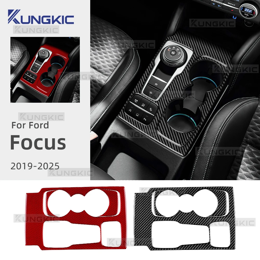 

Настоящая мягкая наклейка из углеродного волокна для Ford Focus/Focus ST 2019 2020 2021 2022 2023 2024 2025 LHD автомобильная панель переключения передач