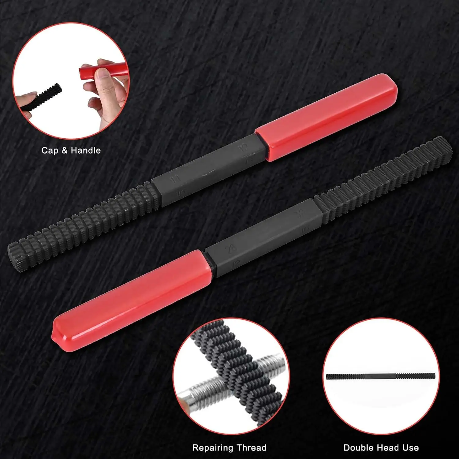 42-Piece Thread Chaser Set, Thread Restorer Rethreading Kit, Thread Repair Tool with UNF UNC and Metric Sizes