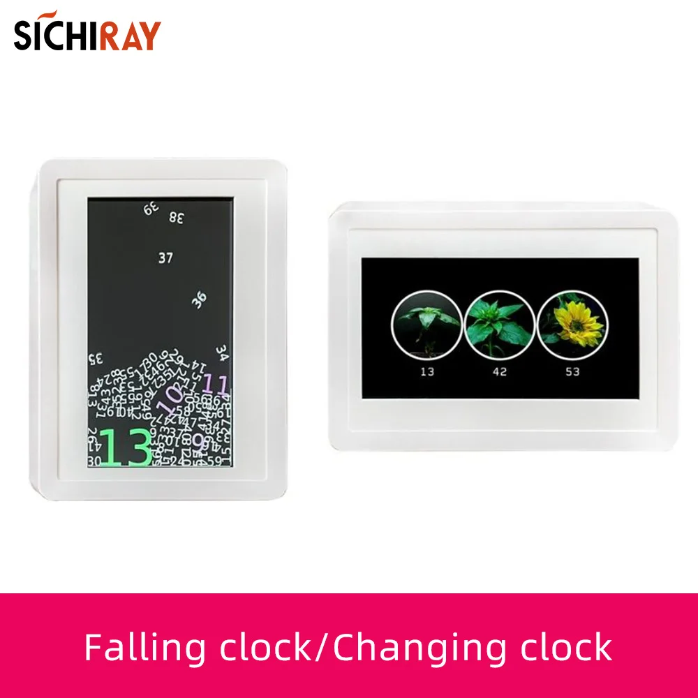 Living Room Bedroom Creative clock Smart clock Desktop digital fall clock Tide Play pendulum table silent clock