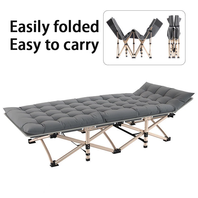 camping equipment metal multifunctional Outdoor With Pillow Portable travel foldable clamshell camping cot folding bed