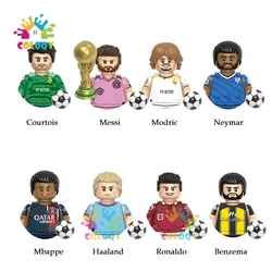 Nuevos juguetes para niños, bloques de construcción de estrellas de fútbol, Ronaldo Messi, jugador del año, Mini figuras de acción, juguetes para niños, regalos de cumpleaños