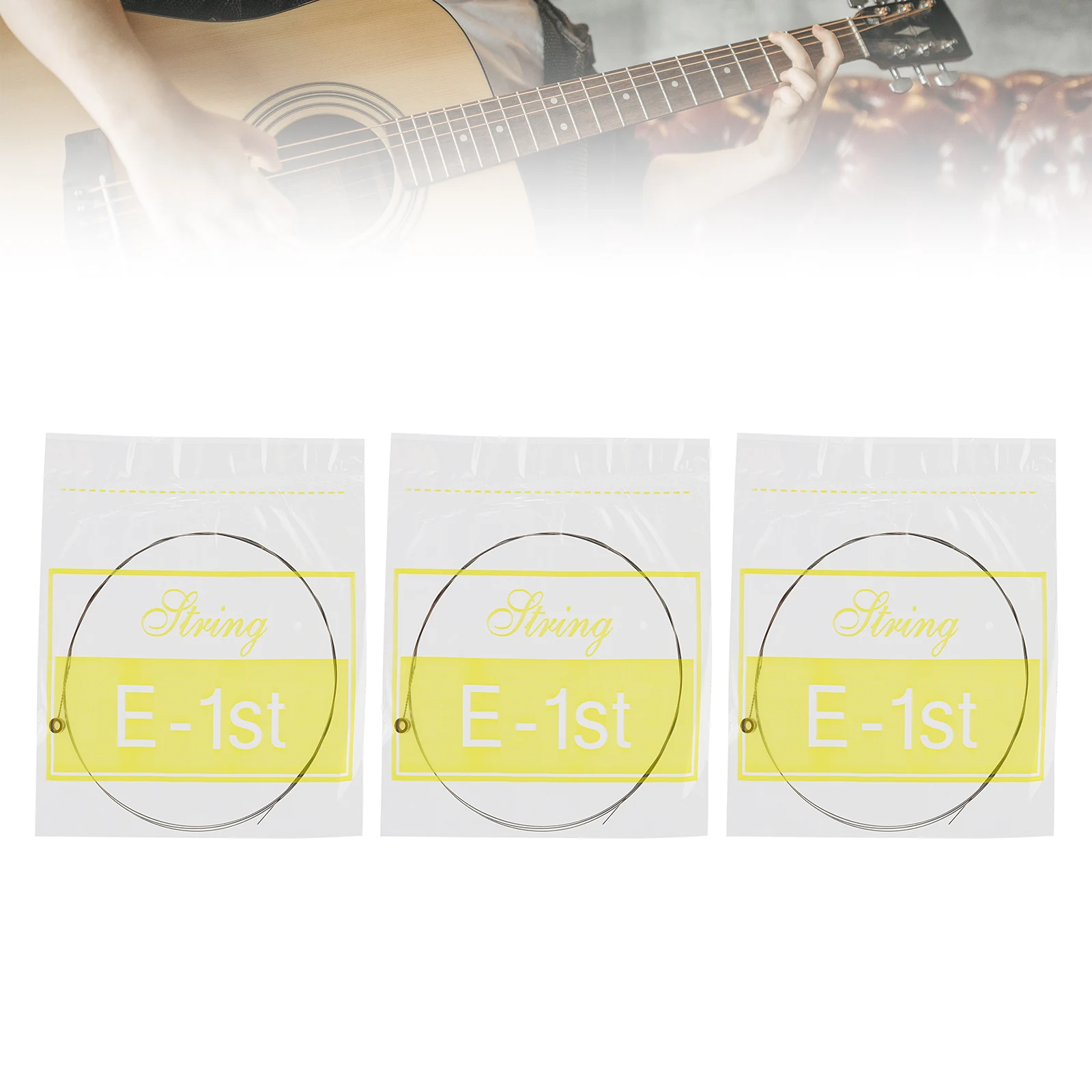 3 Pieces Acoustic Guitar Strings Set Steel Core 012 inch 1st Acoustic Guitar Strings Replacement with Sealed Packaging