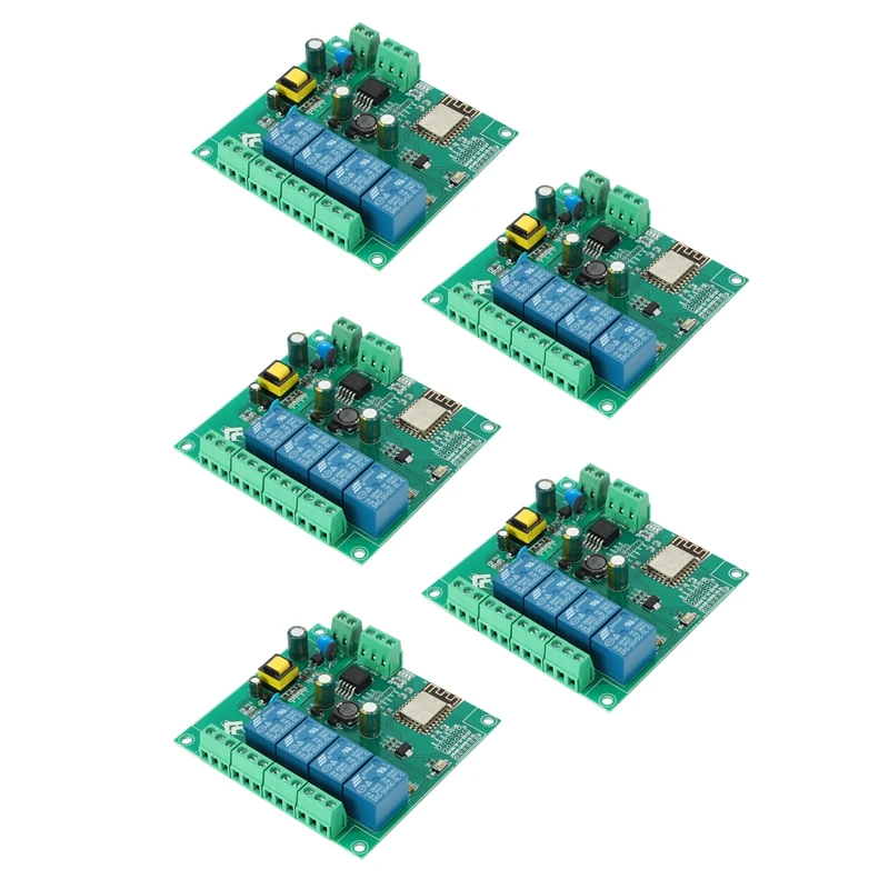 

Беспроводная 4-канальная релейная плата 5X ESP8266 с Wi-Fi для Arduino, источник питания 5 В/8-80 В переменного/постоянного тока