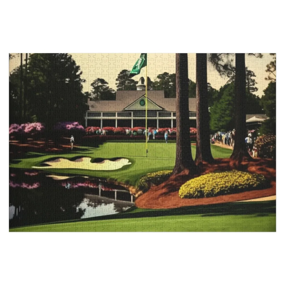 

Masters at Augusta National: A Golf Poster Worthy of Champions Jigsaw Puzzle Custom Name Wood Wooden Jigsaws For Adults Puzzle
