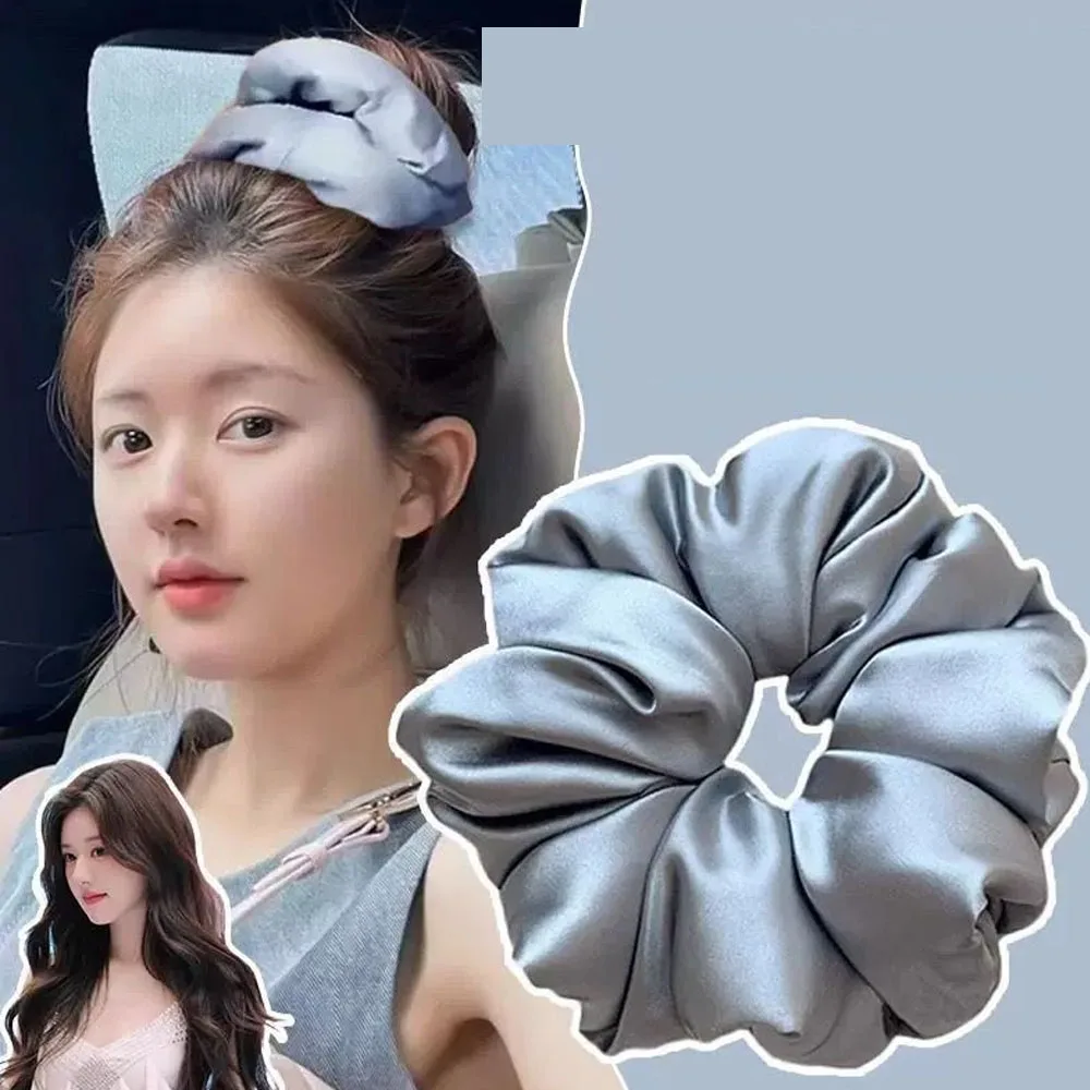 Frauen Seide Satin Scrunchies Accessoires Mädchen Seidige Satin Haarband Feste Elastische Elegante Gummiband Kopfbedeckung Halter