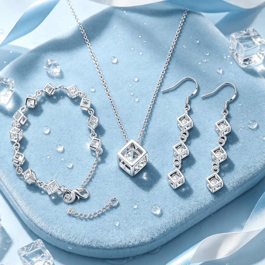 Special offer 925 Sterling Silver Noble Crystal Square Necklaces Bracelets Earrings Women Wedding Engagement Fashion Jewelry Set