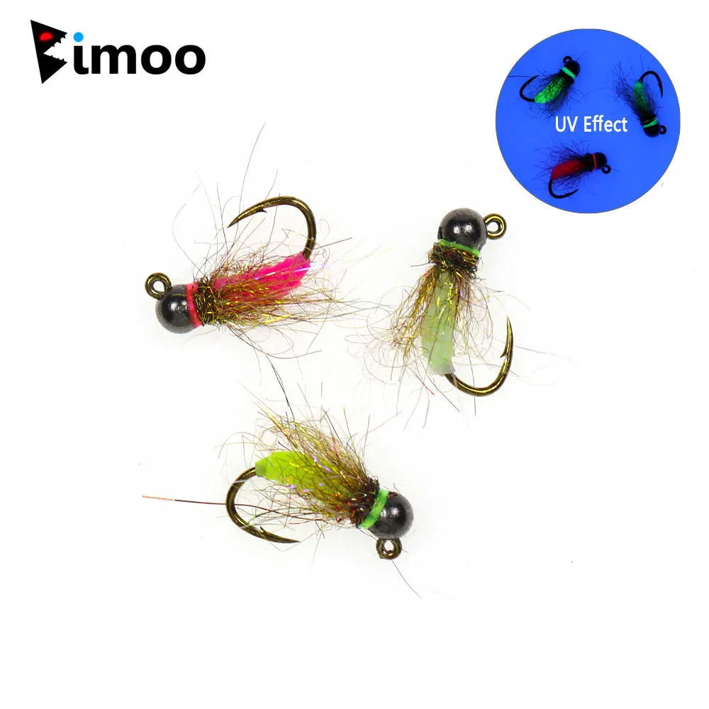 Bimoo 6SZT # 10 # 12 # 14 # 16 Przynęt Muchowych z Główką Koralikową, Szybko Tonące, Mokre, Euro Nymph, na Pstrągi i Okonie