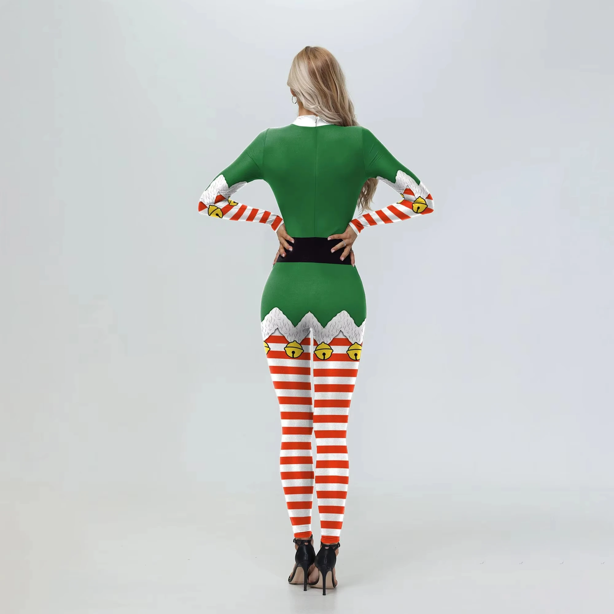 Chirstmas  Costume 3d Printed Jumpsuit Fancy Zentai Bodysuit Holiday Party Suit Adult Cosplay Clothes Xmas Gift