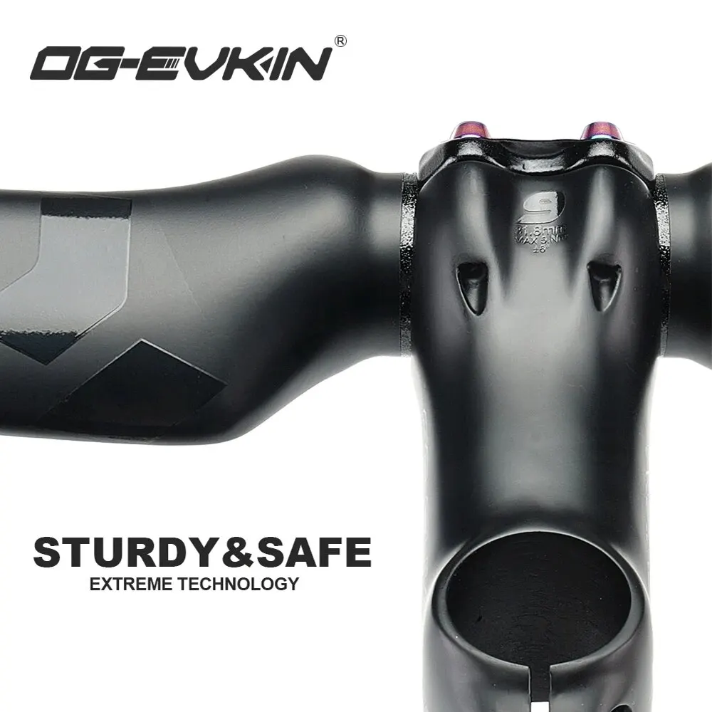 OG-EVKIN T1000 Carbon MTB Bicycle Stem 6/17 Degree 31.8mm Carbon Road Bike Handlebar Stem Positive/Negative Cycling Power Parts