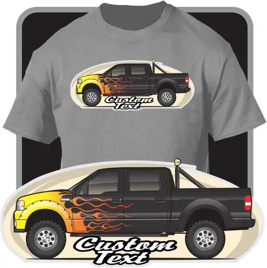 Custom Art T-Shirt 2004-2008 Ford F-150 5.4 L Triton V8 SuperCrew FX4, Lariat King Ranch XLT STX SuperCab FX2 Pickup Truck