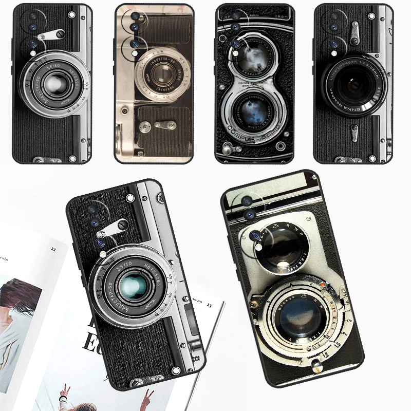 Retro Camera Vintage Case For Huawei Nova Y91 Y90 Y70 Y61 Y60 5T 11i 8i 3i P20 P40 P30 Lite 9 10 SE 11 Pro Cover