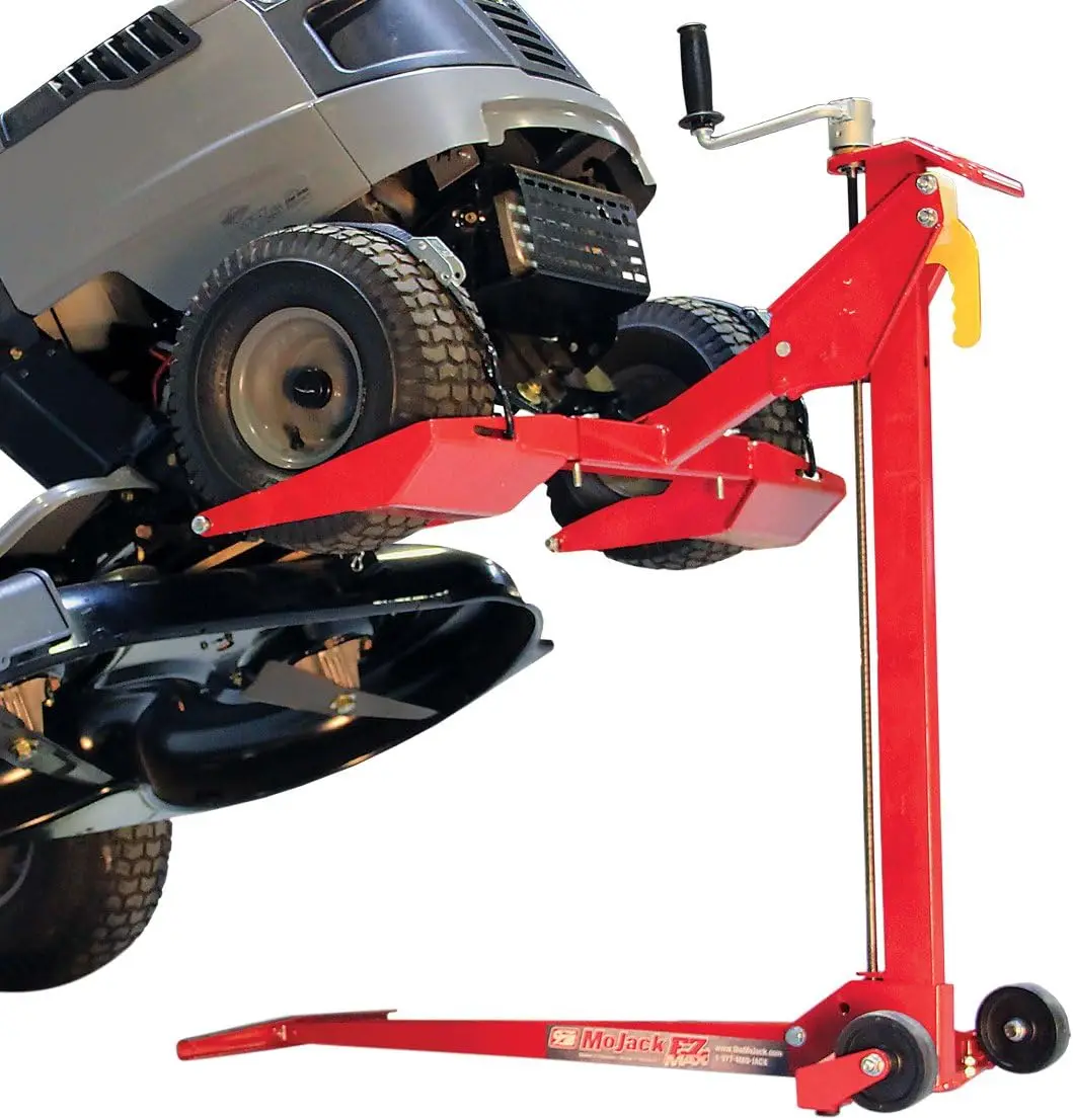 Riding Lawn Mower Lift, 450lb Lifting Capacity, Fits Most Residential & ZTR Mowers, Space-Saving Folding