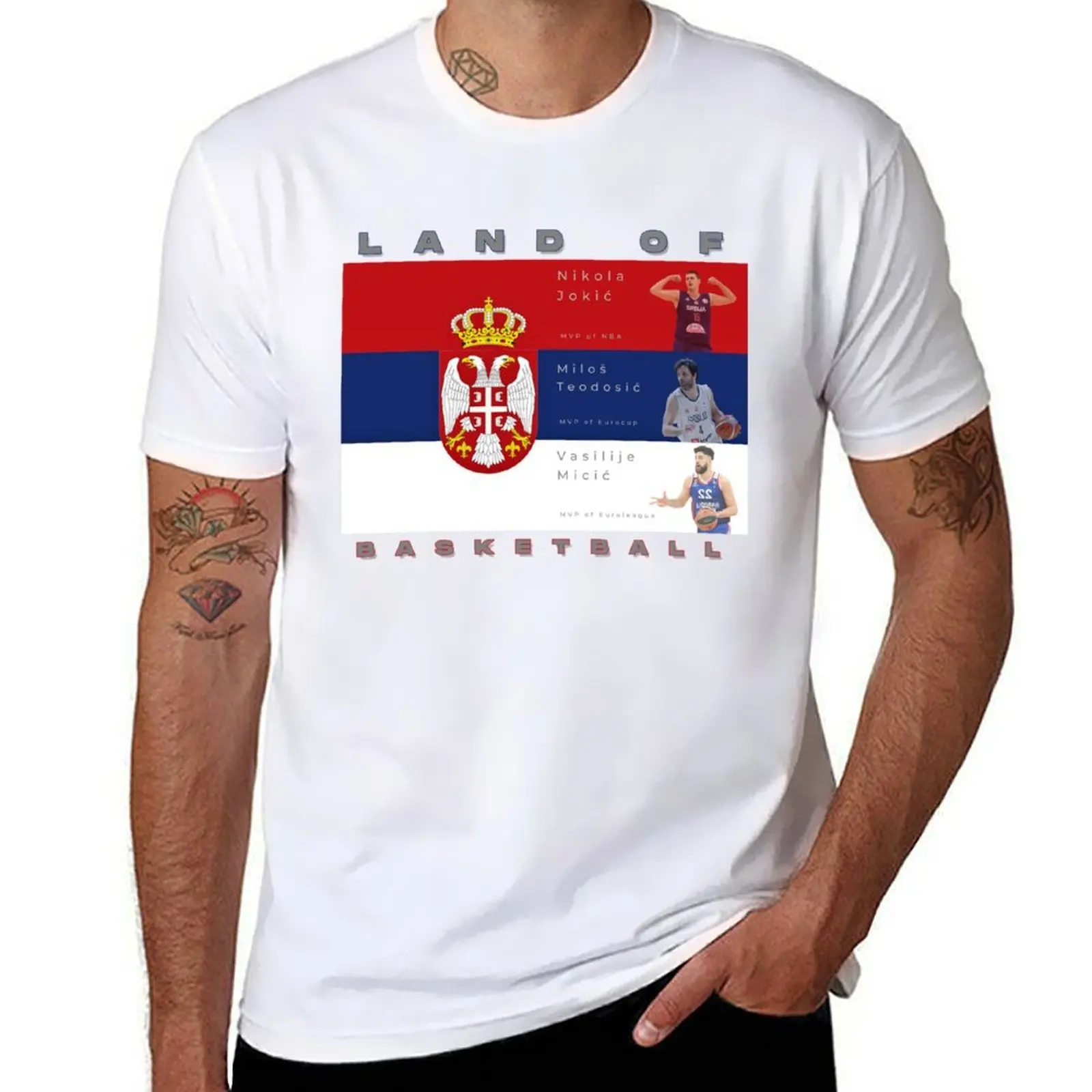 

brand man Land cotton shirts - t tshirt Serbia cotton luxury of Basketball 100% T-Shirt men funny t shirt 100%
