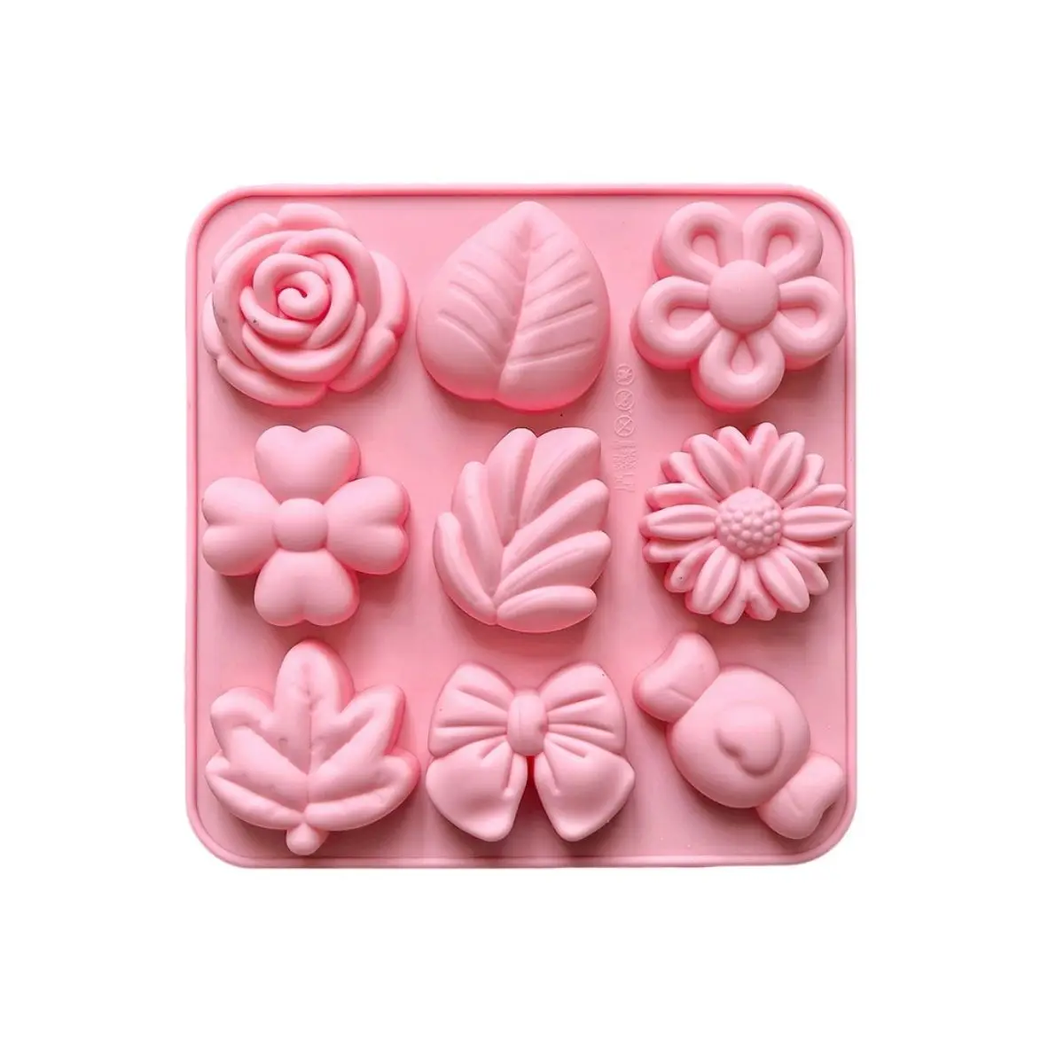 Flower Shape Floral Silicone Candy Molds Chocolate Moulds 9 Cavity Ice Pudding Mold