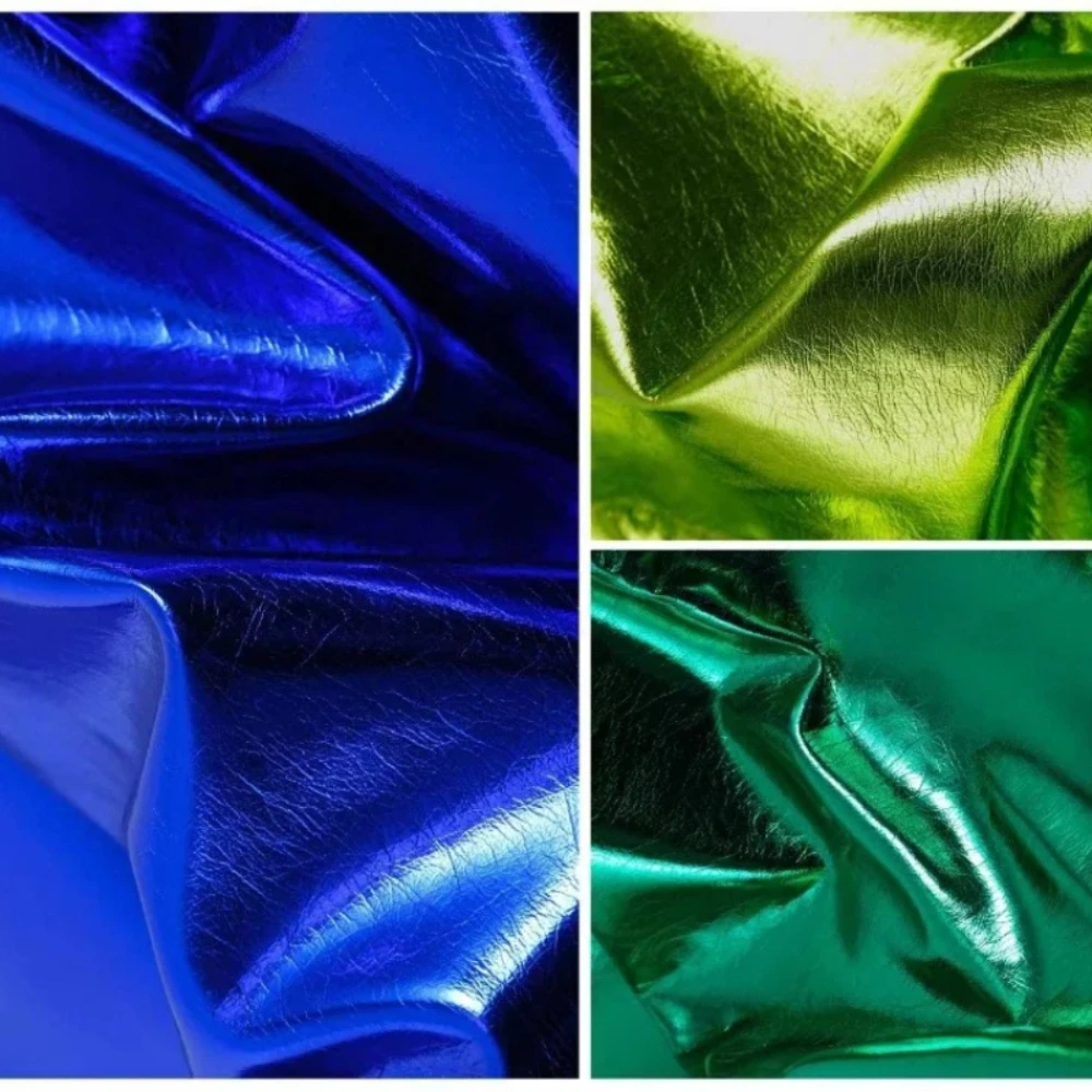 

Mirror Reflection Crack Imitation Leather PU Fabric Coat Bag Shoe Clothing Jacket Designer Fashion Cloth for Diy Sewing