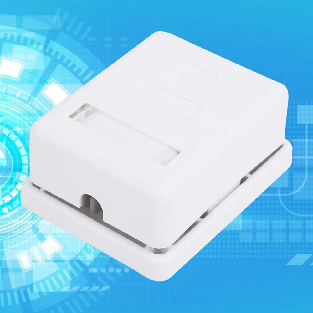 2Pcs Network Box Cat6 RJ45 Surface Mount Box RJ45-8P8C Single Port Mount Box Non-Shielded ABS Cat6 Mount Box Information Network