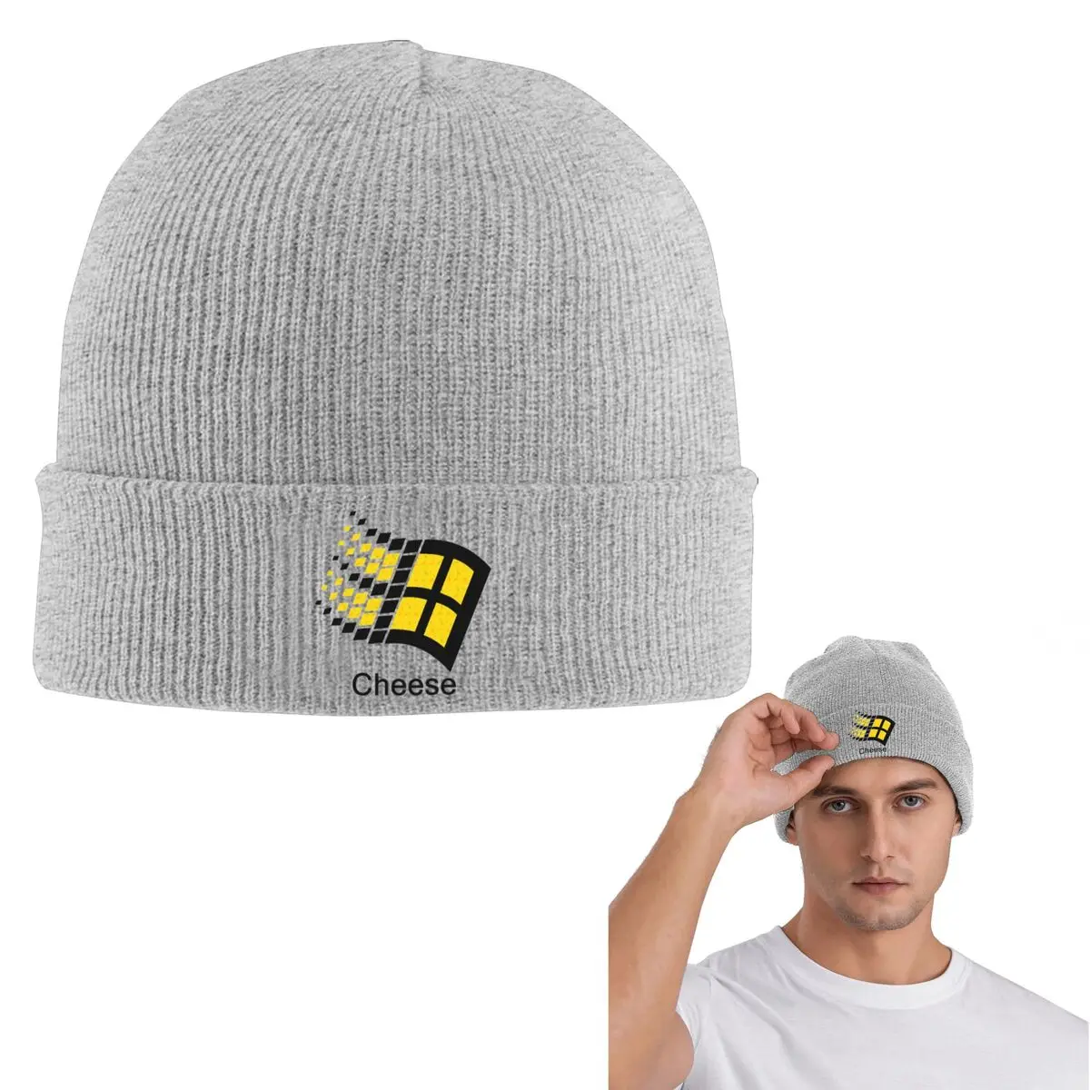 ويندوز 95 المهووس الطالب الذي يذاكر كثيرا شبكة دافئة محبوك قبعة موضة بونيه قبعة الخريف الشتاء في الهواء الطلق قبعات حريمي للجنسين الكبار #1