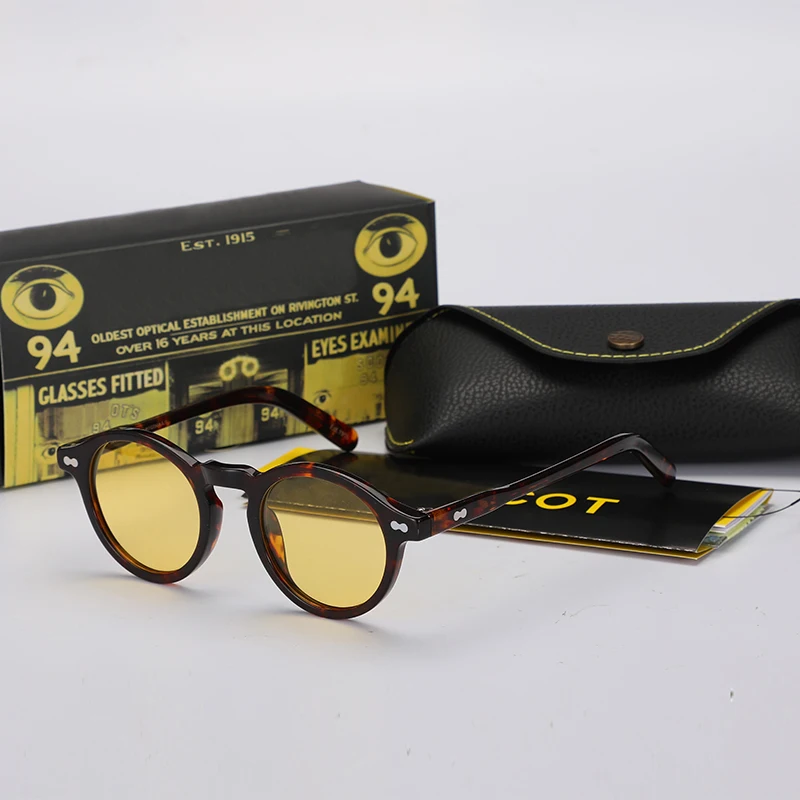 

Lemtosh Sunglasses Man Johnny Depp Polarized Sun Glasses Woman Luxury Brand Vintage Round Acetate Frame Driver's Shade