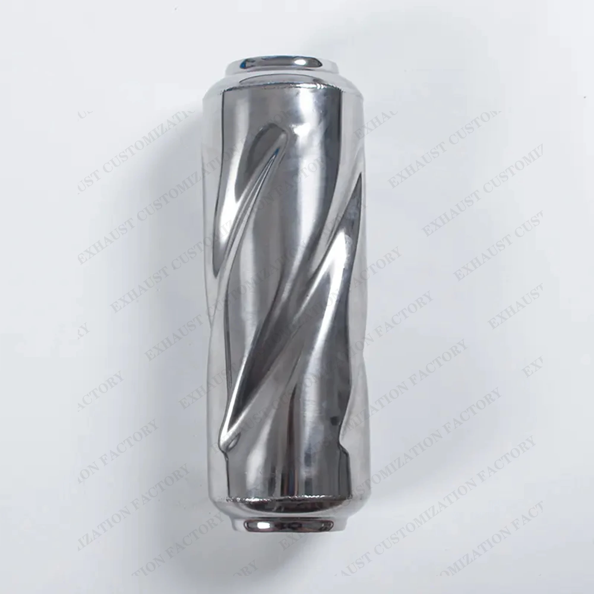Performance Exhaust Resonator 63mm Inlet Outlet Muffler 304 Stainless Steel Spiral Surface Exhaust System DIY Car Accessories