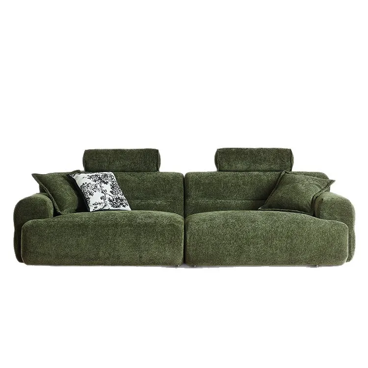 

Hall straight row French dark green retro chenille small apartment