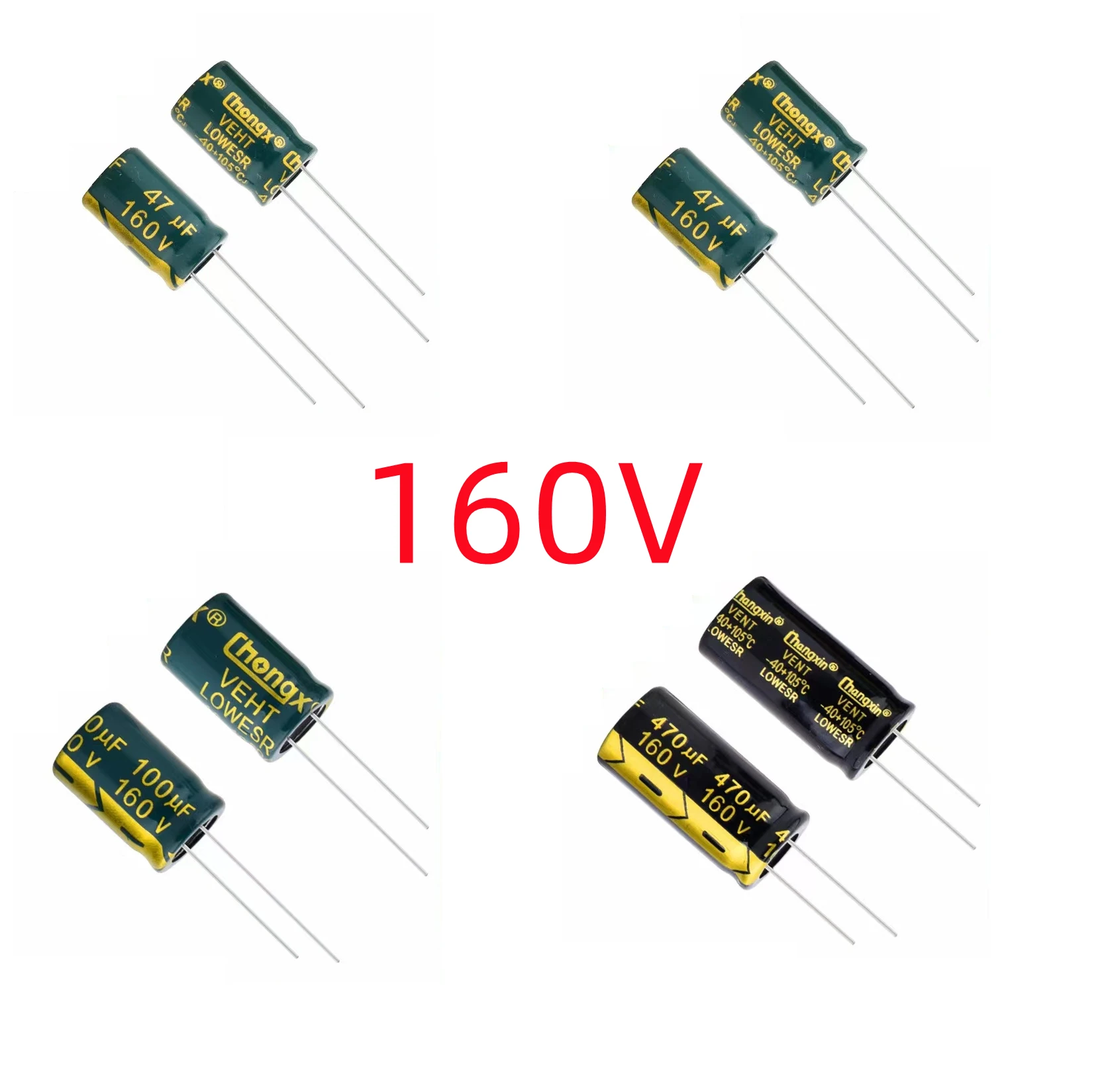 고주파 알루미늄 전해 커패시터, 10/100 개/묶음 160V 15uF DIP