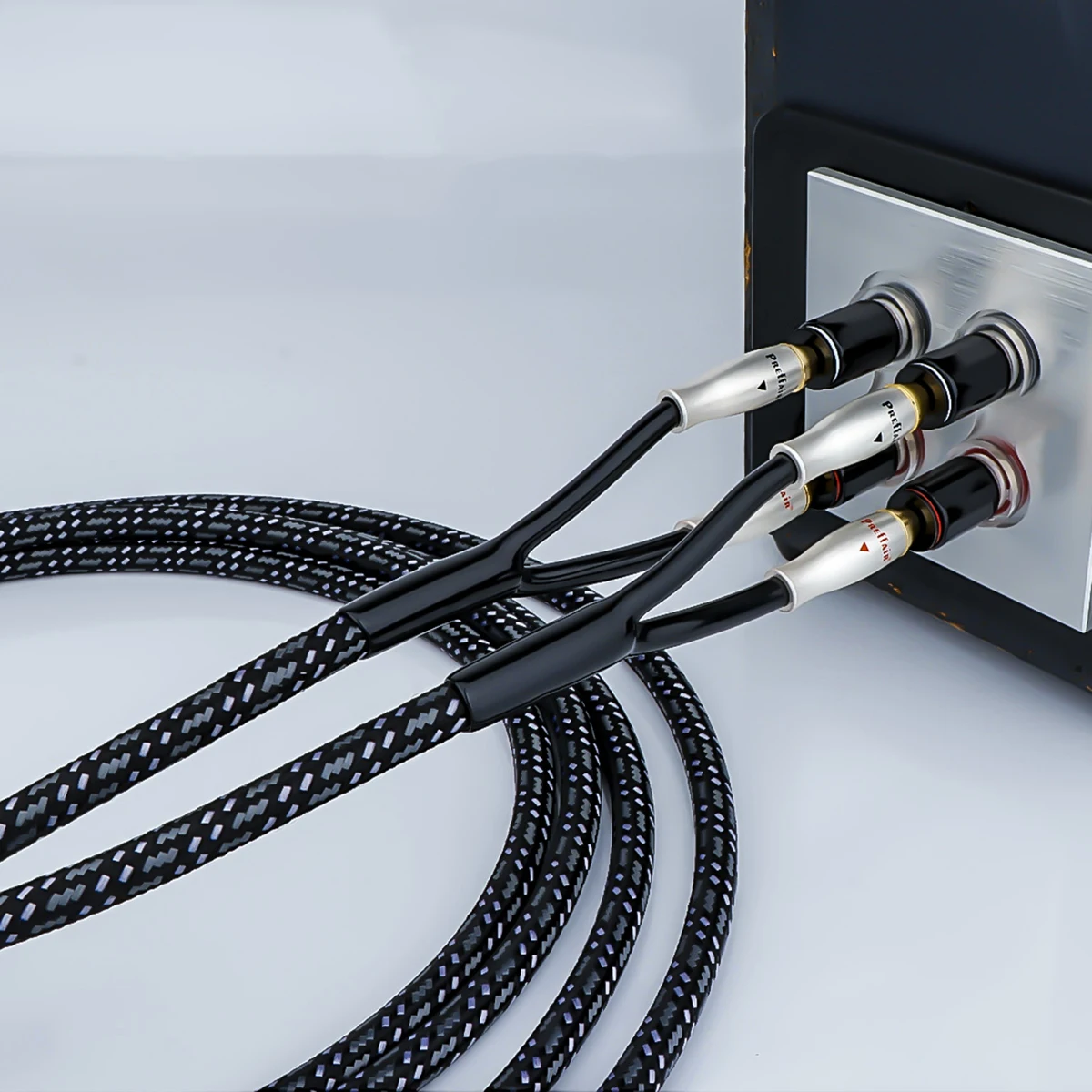 Pairhifi 14guage bfa Bananen stecker Lautsprecher kabel hifi occ versilberte Lautsprecher kabel mit Bananen steckern für HiFi-System verstärker – Detail 10