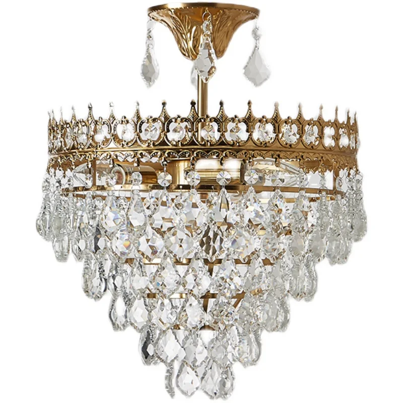 

Vintage American Crystal Chandelier, Exquisite French-Italian Light Luxury Bedside Lamps for Bedroom, and Chic Entryway Lamps fo